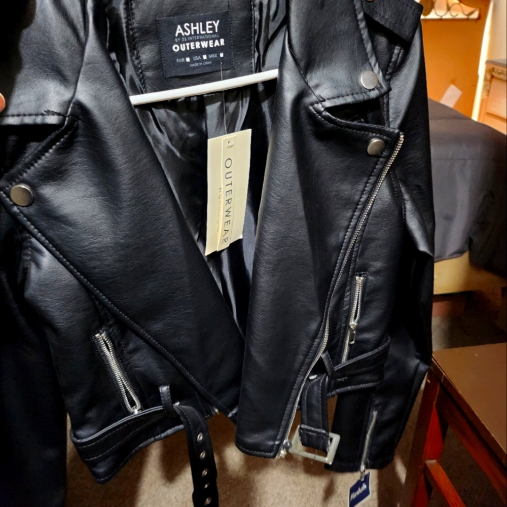 Black leather jacket